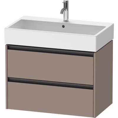 Duravit Ketho.2 Wastafelonderbouwkast - met 2 laden - 78.4x46x54.9cm - met grepen antraciet - basalt mat