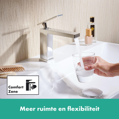 Hansgrohe Tecturis E Wastafelmengkraan - coolstart - zonder afvoer - 14.4cm uitloop - chroom