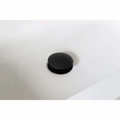 Fortifura Calvi Ensemble vidage de baignoire - commande rotative - noir mat