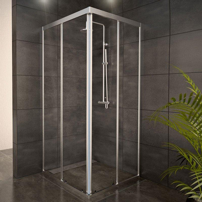 Adema Glass Cabine de douche carré avec 2 portes coulissantes 100x100x185cm vitre claire