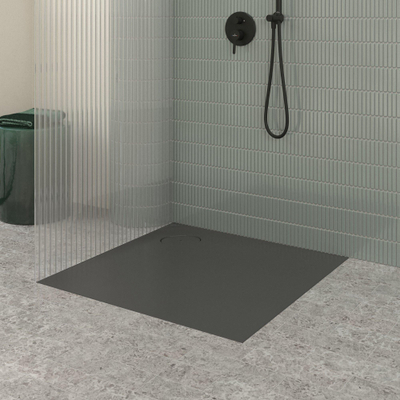 Villeroy & Boch Ecora douchebak - 90x90x3.5cm - hoekafvoer - anthracite (antraciet)