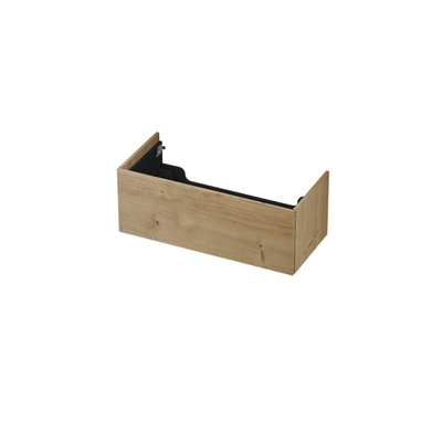 INK Wastafelonderkast - 100x45x37.6cm - 1 lade - push to open - met rechte opdekfronten - MDF - Ash grey