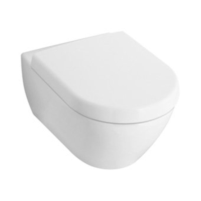 Villeroy & Boch Subway 2.0 Pack WC avec réservoir encastré, abattant à fermeture douce et à démontage rapide et plaque de déclenchement en chrome mat
