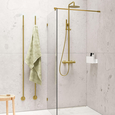 Instamat Jay Elektrische Handdoekradiator 172cm hoog 29Watt Geborsteld Messing SHOWROOMMODEL