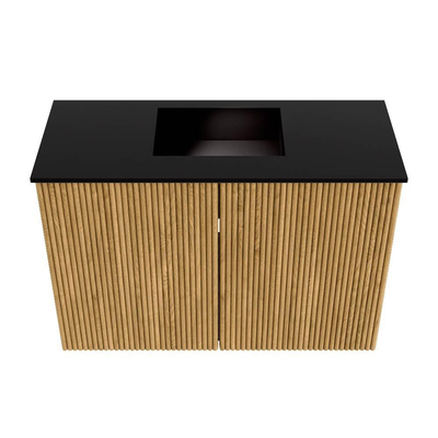 Mondiaz JOYA 60cm meuble de salle de bains WC - couleur Oak - Vasque FAYE position Milieu Sans trou de robinet couleur Urban.