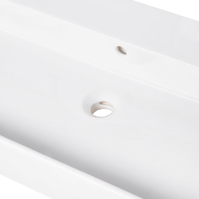 Ink Unlimited lavabo - 100x45x11cm - 2 trous de robinet - blanc brillant