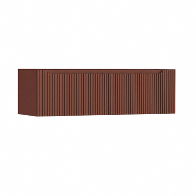 H&R Badmeubelen Juice Wastafelonderkast - 140x45x40cm - rechterhoek afgerond - 3D-front - 2 lades - geïntegreerde greep - terra mat