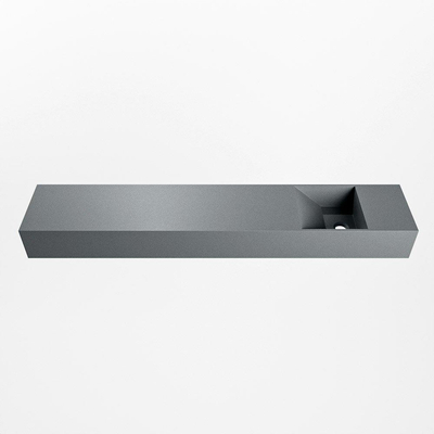 Mondiaz TYNE Fontaine - 120x23x12cm - lavabo Droit - sans trous de robinetterie - solid surface - Plata