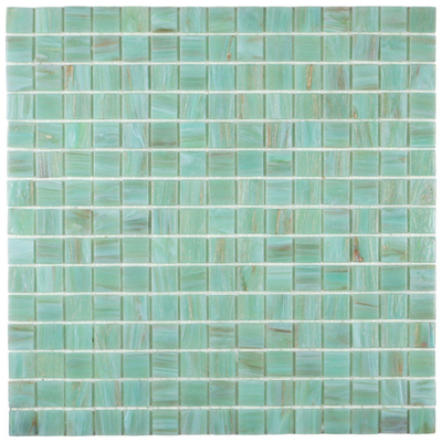 The Mosaic Factory Amsterdam Mozaïektegel - 32.2x32.2cm - wand en vloertegel - glans - aqua green
