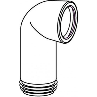 Wisa 303C coude de WC 110mm longueur 180mm avec manchon 90 blanc