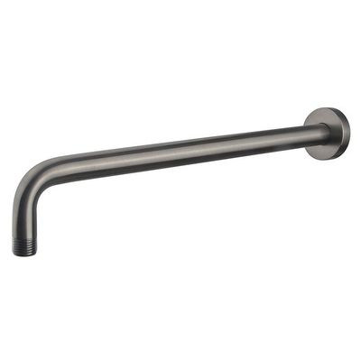 Wiesbaden Douchearm rond gebogen muurbevestiging 45cm Geborsteld Gunmetal SHOWROOMMODEL