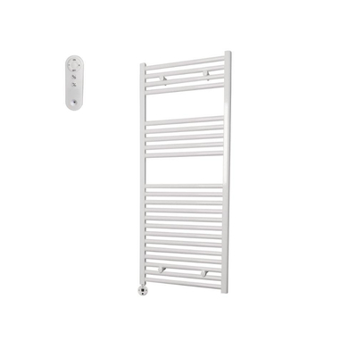 Sanicare HVS Elektrische Radiator - 111.8x45cm - 596W - met afstandsbediening - thermostaat - wit - linksonder - wit