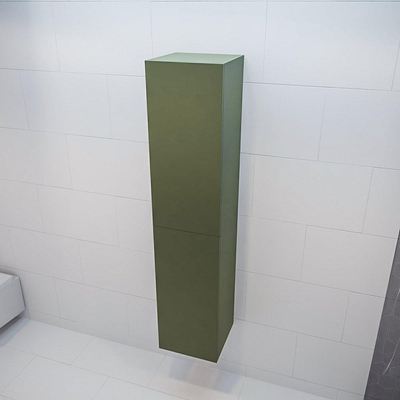 MONDIAZ BEAM Colonne de salle de bain suspendu 35x160x35cm avec 2 portes Army