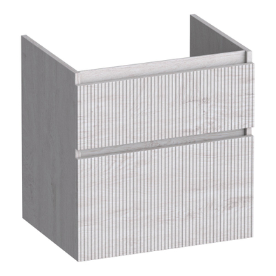 BRAUER Delight Wavy wastafelonderkast 60 2 softclose lades - greeploos - 1 sifon uitsparing - Forest Seashell