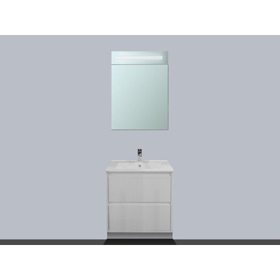 Saniclass New Future badmeubel 60cm hoogglans wit met spiegelkast linksdraaiend