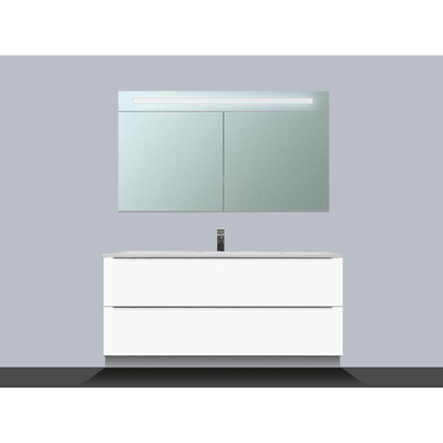Saniclass EVO badkamermeubelset 100cm Wit 1 kraangat met spiegelkast