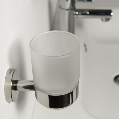 Tiger Boston Porte-gobelet - avec verre - acier inoxydable poli/verre mat
