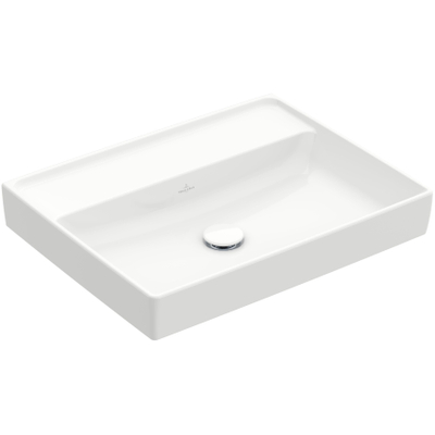 Villeroy & Boch Collaro wastafel - 60x47cm - zonder overloop - zonder kraangat CeramicPlus - White Alpine (glans wit)