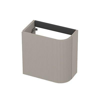 INK Concept R Meuble sous-lavabo pour lave-mains - 40x22x40cm - 1 porte - ouverture à gauche - angle arrondi - fraisé - mdf laqué - gris cachemire mat