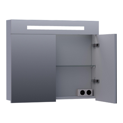 BRAUER Promise spiegelkast – 80x70x15 cm – directe LED – Grijs mat