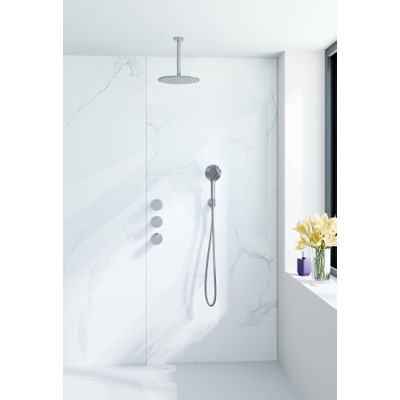 Fortifura Nebbio opbouw regendoucheset – Ø30 cm hoofddouche – 20 cm plafondbuis – 1-stands ronde handdouche – chroom