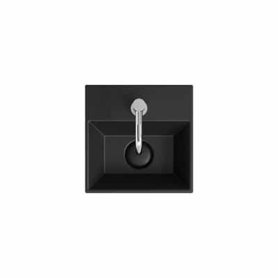 Crosswater Counter Basins Beck Garderobe-wastafel - inclusief Vrije Doorstroom Afval 1TH - 300x300 mm - mat zwart