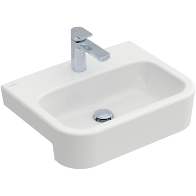 Villeroy en Boch Architectura voorbouwwastafel 55x43cm met kraangat zonder overloop ceramic+ wit