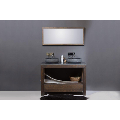 Forzalaqua Verona vasque à poser 40x40x12cm Ronde Pierre naturelle Granit adouci & flammé