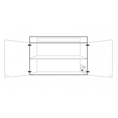 BRAUER 2.0 Spiegelkast - 120x70x15cm - verlichting geintegreerd - 2 links- en rechtsdraaiende spiegeldeuren - MDF - hoogglans wit