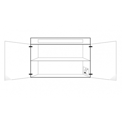 BRAUER Promise spiegelkast - 120x70x15cm -- met directe verlichting - 2 enkelzijdige spiegeldeuren - hoogglans wit