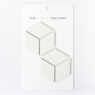 SAMPLE The Mosaic Factory Paris carreau mosaïque 48x81x6mm carreau mural pour intérieur et extérieur bucket porcelaine mat blanc