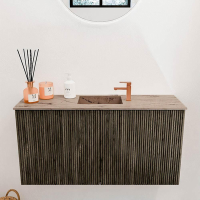 Mondiaz JOYA-DLUX 80cm toiletmeubel - kleur Shadow - Wastafel FAYE positie Midden 1 kraangat kleur Arena.