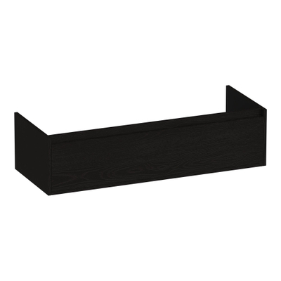 BRAUER Hope wastafelonderkast - 119x30x45.5cm - 1 softclose lade greeploos - 1 sifon uitsparing - Timber Black
