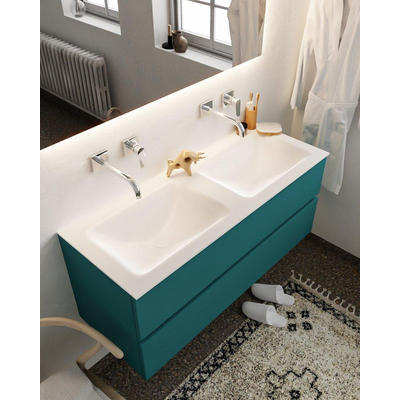 Mondiaz VICA ensemble de meuble de salle de bain - 120cm - meuble sous-vasque smag - 2 tiroirs - lavabo cloud double - sans trou de robinet version XL 60cm de haut