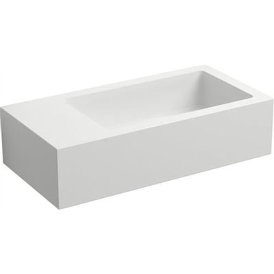 Clou FLush 3 Lavabo avec trou pour robinetterie perçable et bonde gauche aluite 9x36x18cm Blanc