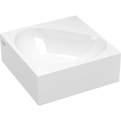 Clou Flush 5 Lave mains d’angle sans trou pour robinetterie avec bonde 27x10x27cm Blanc céramique