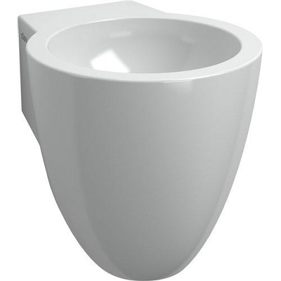 Clou FLush 6 Lavabo sans trou pour robinetterie avec bonde et siphon céramique 28x27x31.5cm Blanc