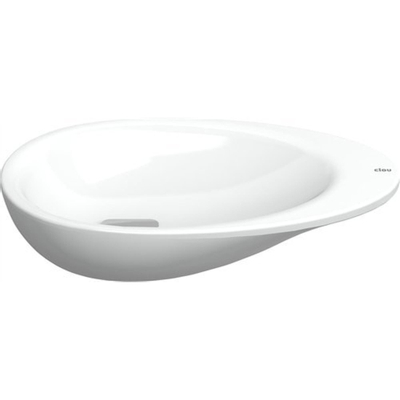 Clou First Vasque lave mains sans trou pour robinetterie avec bonde céramique 36x9x21.8cm Blanc