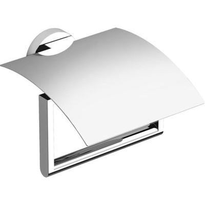 Clou Flat toiletrolhouder 12.2x8.2cm met klep chroom