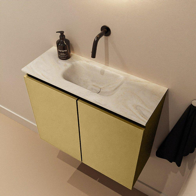 MONDIAZ TURE-DLUX 60cm toiletmeubel Oro. EDEN wastafel Ostra positie midden. Zonder kraangat.