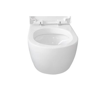 QeramiQ Salina toiletset met inbouwreservoir, closetzitting met softclose en bedieningsplaat chroom