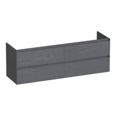 BRAUER Inspire meuble sous-lavabo 160 4 tiroirs à fermeture douce - sans poignées - 2 découpes pour siphon - Timber Grey