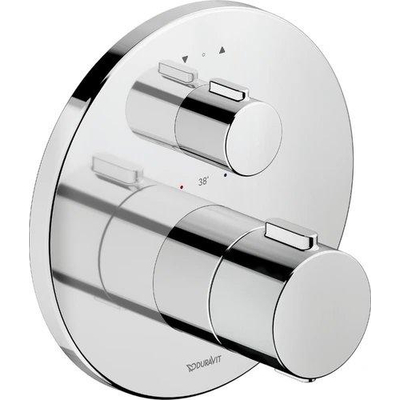 Duravit Thermostatarmaturen Afbouwdeel - voor inbouw bad/douchekraan - thermostatisch - met 2 uitgangen - diameter 17cm gla - glans chroom