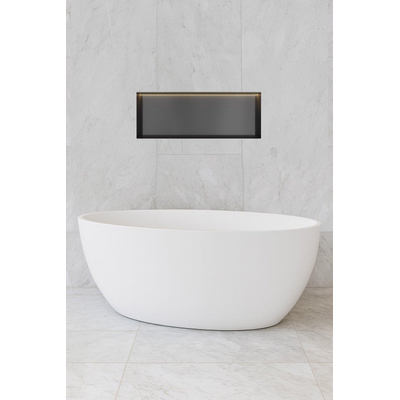 Hotbath &MORE Boîte encastrée ou niche encastrée - 30x80x10 - sans cadre + LED - noir brossé PVD