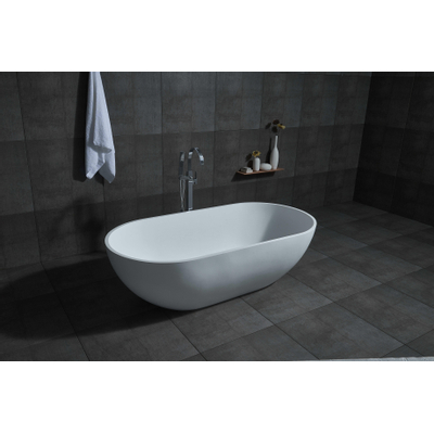 ZEZA Alexia vrijstaand bad - 178x88x52cm - solid surface mat wit