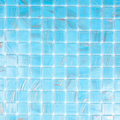 The Mosaic Factory Amsterdam carrelage mosaïque 32.2x32.2cm pour mur et sol intérieur et extérieur carré verre bleu clair