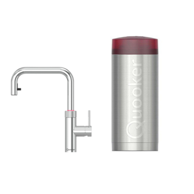 Quooker BE Flex Square Robinet d'eau bouillante - bec pivotant et extractible - réservoir Combi - eau chaude / bouillante - chrome