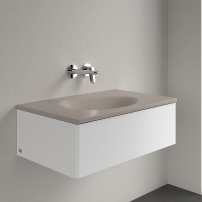 Villeroy & Boch Antao Vasque à poser sur meuble - 80 x 50 x 15 cm - Almond CeramicPlus - sans trop-plein