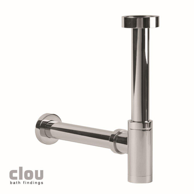 Clou Mini Suk designsifon chroom speciaal voor fonteintjes H29.tot.35.5xD20.tot.26.5cm