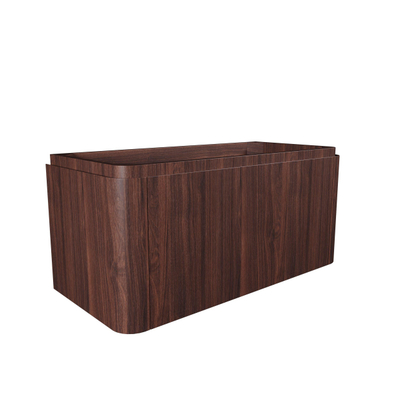Royal Plaza Terra Badkamermeubelset - 100x46.2x46cm - solid surface wastafel wit mat - 1 wasbak - 1 kraangat - 2 lades - kastanje (walnoot)